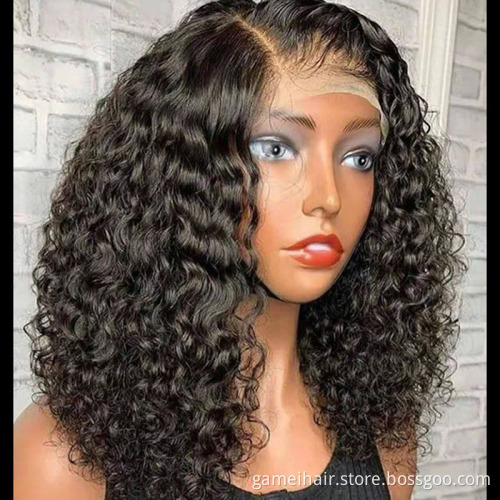 water wave transparent 360 full lace Ombre 100 with hd 250 density human hair wig chocolate brown